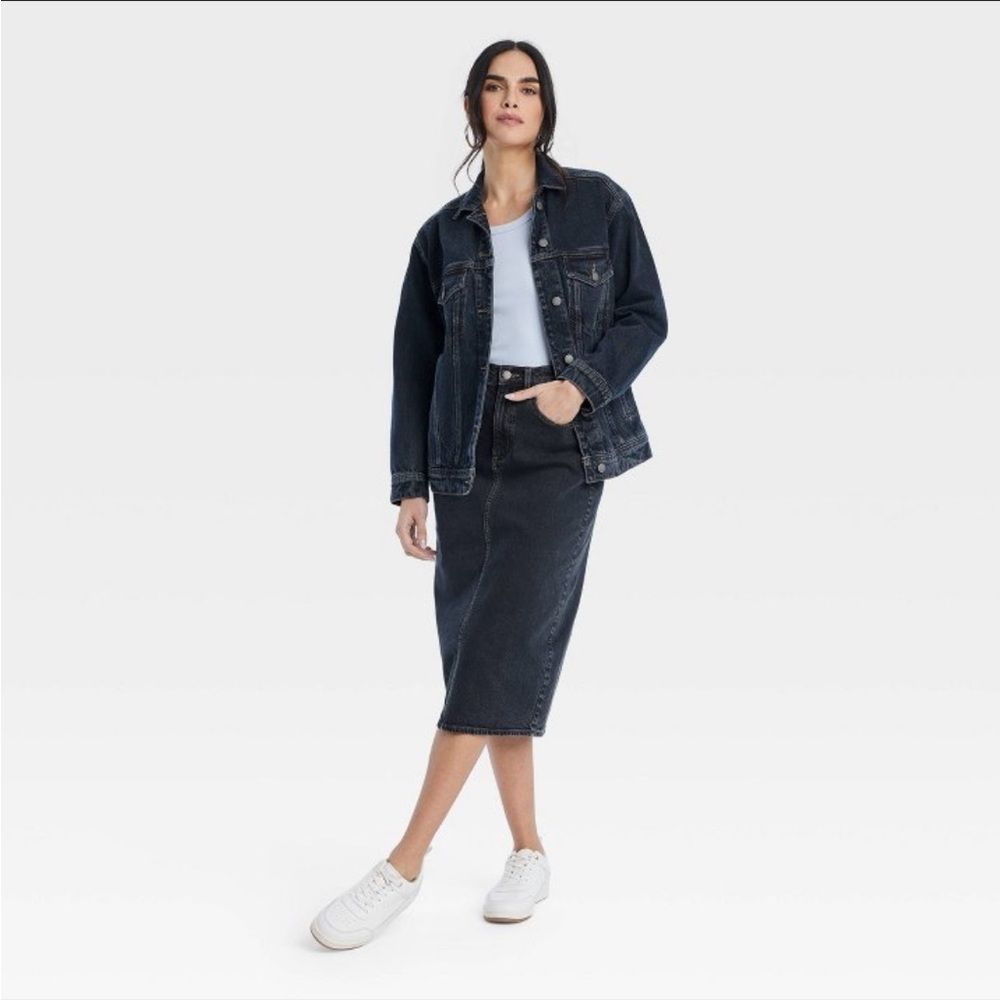 Universal Thread High Rise Denim Midi Skirt in 4